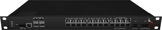 Série 75 2XSFP 24G Industrial Ethernet Switches Rack Montado 24 Port POE Switch